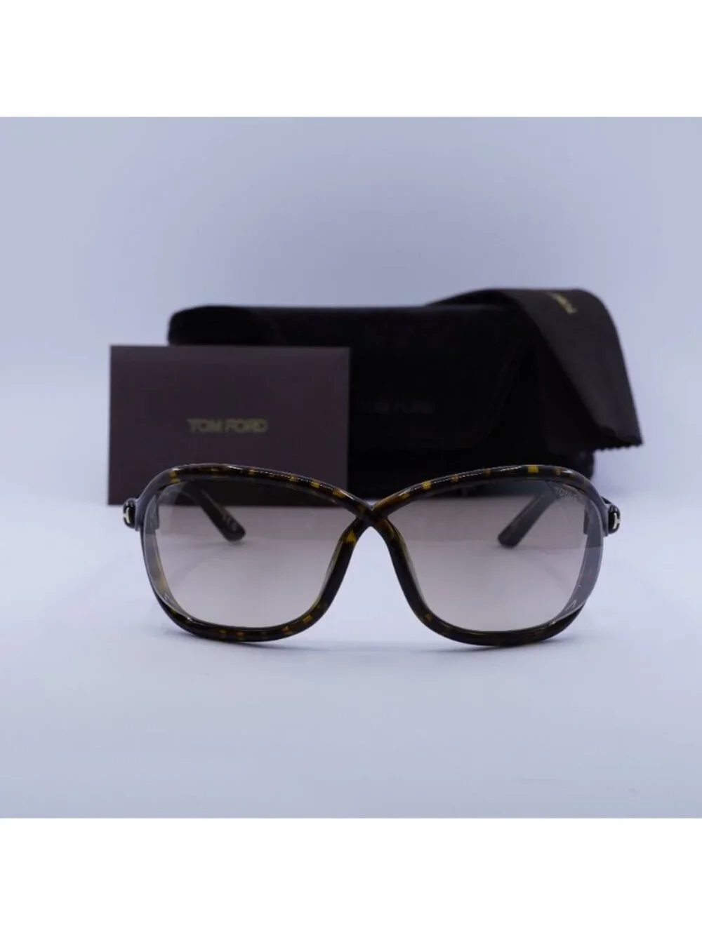 Tom Ford FT1069 52G Fernanda Geometric Sunglasses - Havana / Brown Mirror